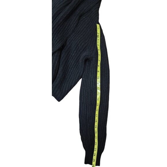 Vince Oversize Shawl Collar Soft Plush WoolBlend Rib Knit Cardigan Black XS $465 - Picture 13 of 15